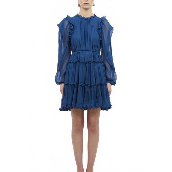 NEW ULLA JOHNSON gaelle dress in sapphire - Picture 3 of 4